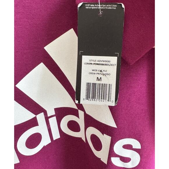 Adidas Golf Crewneck Sweatshirt athleisure Purple Magenta Powerberry Women M NWT - Picture 6 of 10